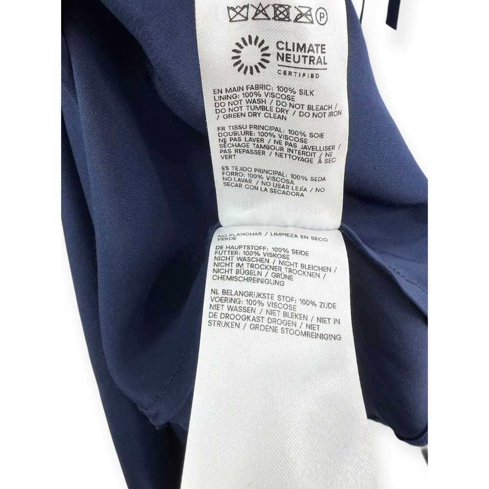NWT Reformation x Kacey Musgraves Stella Silk Dress in Navy $348 - Size 2 - Picture 16 of 16